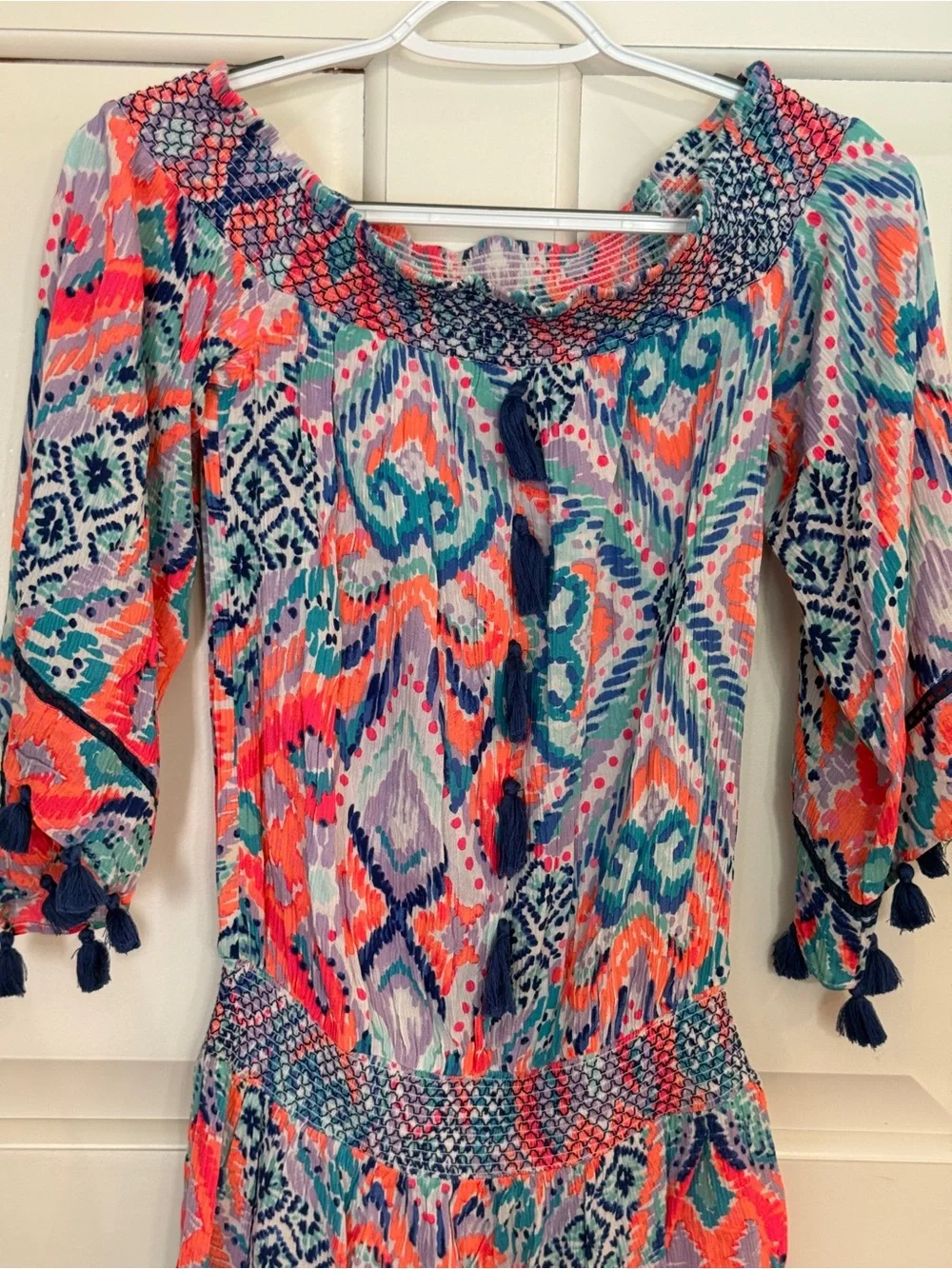 Lilly Pulitzer Joelle Mini Dress Tassels on Sleeves 25575